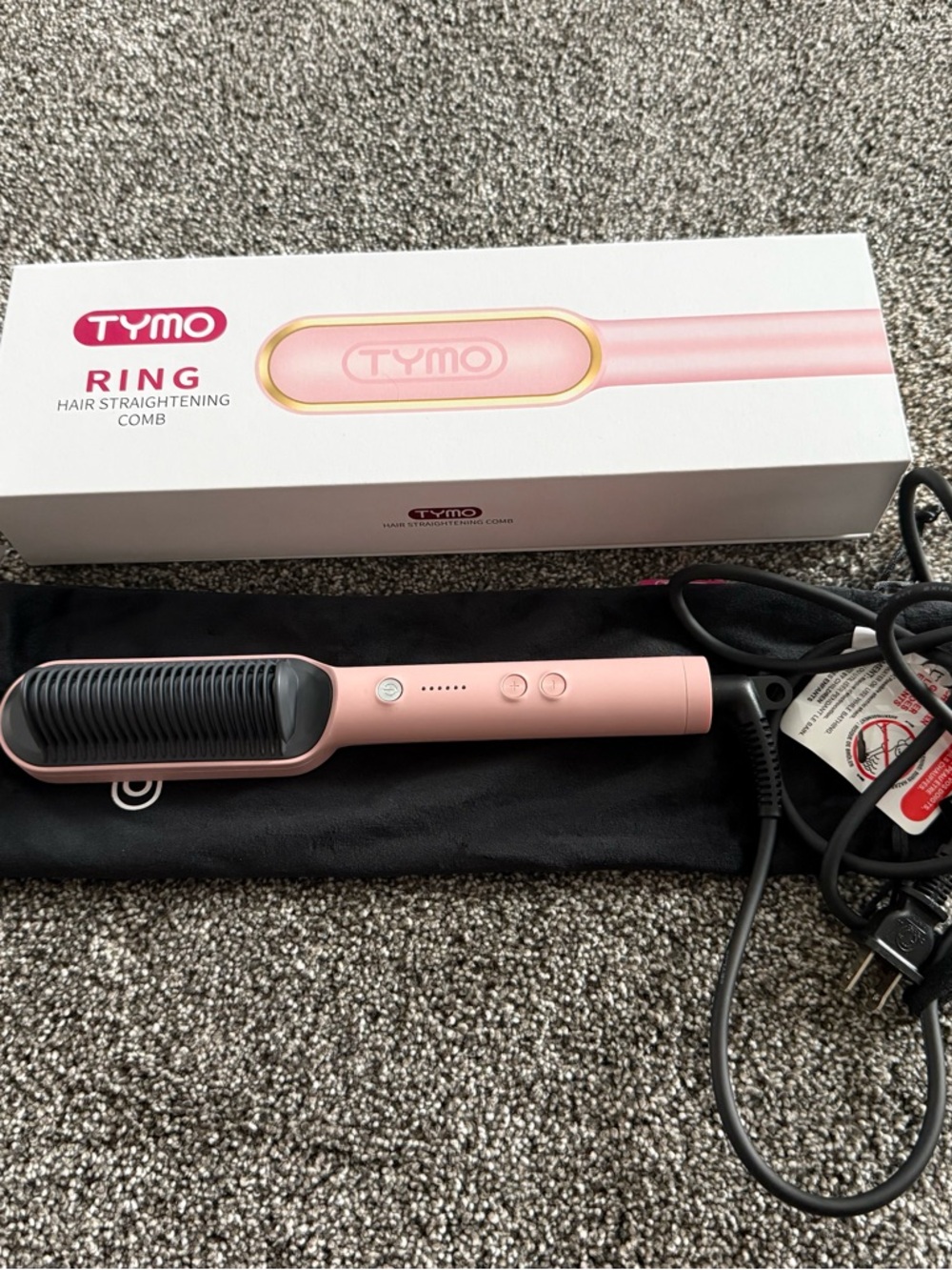 TYMO Pink Ring Hair Straightening Comb